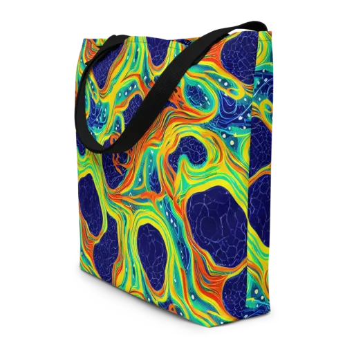 Chromatic Coral on a Large Tote Bag W/ Pocket