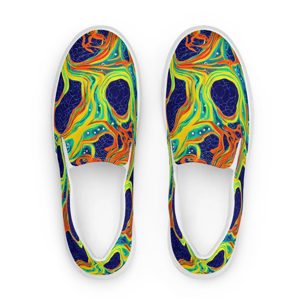 Chromatic Coral on Women's Slip-On Canvas Shoes — Front