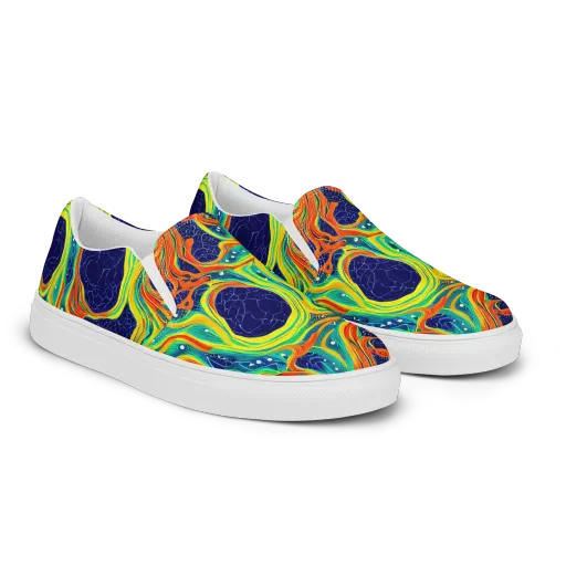 Chromatic Coral on a Women's Slip-On Canvas Shoes