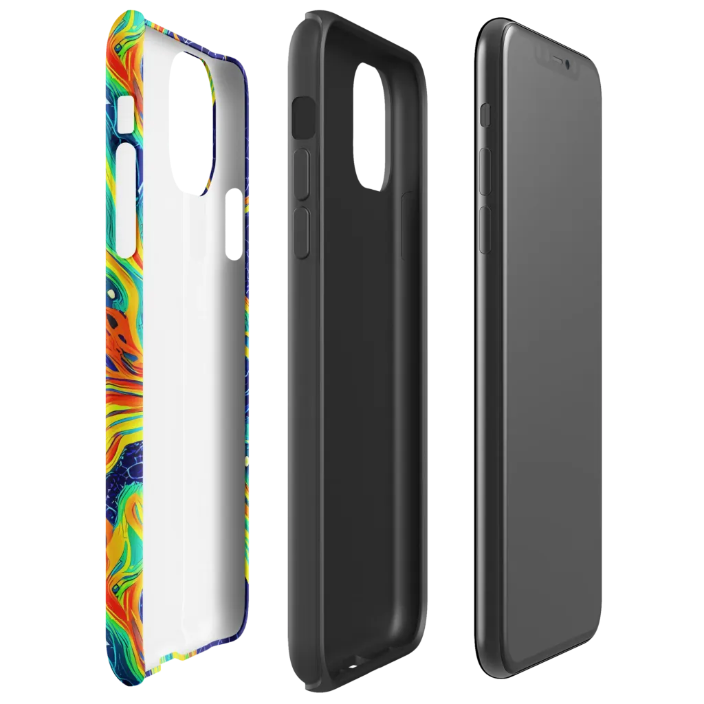 Chromatic Coral on Tough Case for iPhone® — Right