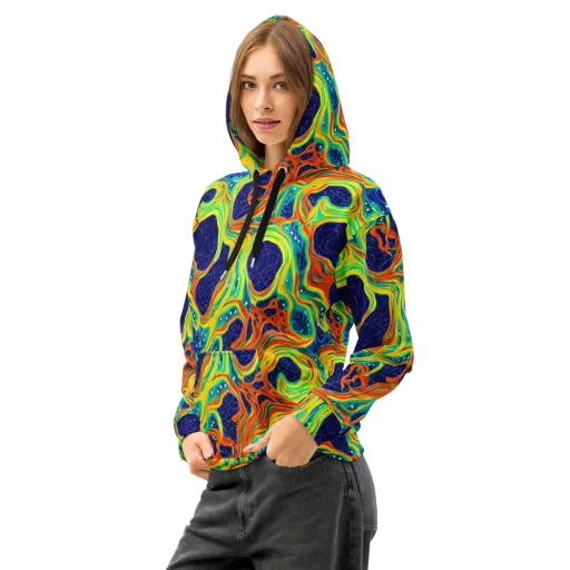 Chromatic Coral on a Cotton Hoodie
