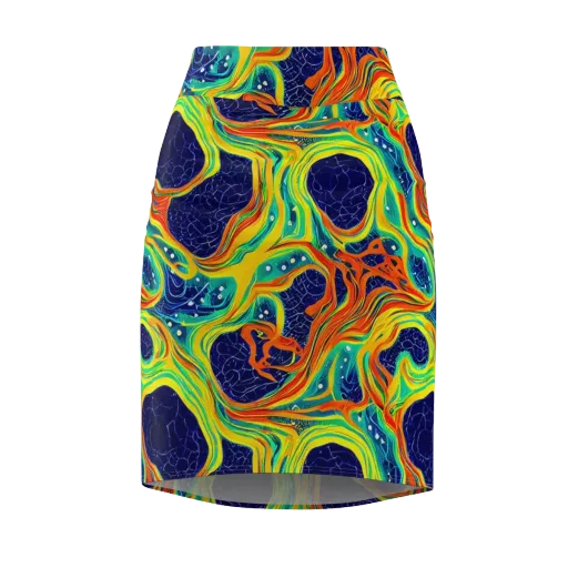 Chromatic Coral on a Pencil Skirt