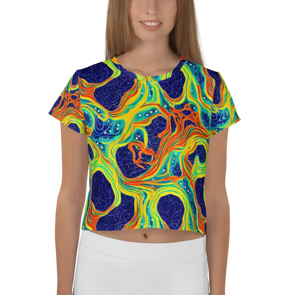 Chromatic Coral on Crop Tee — Front