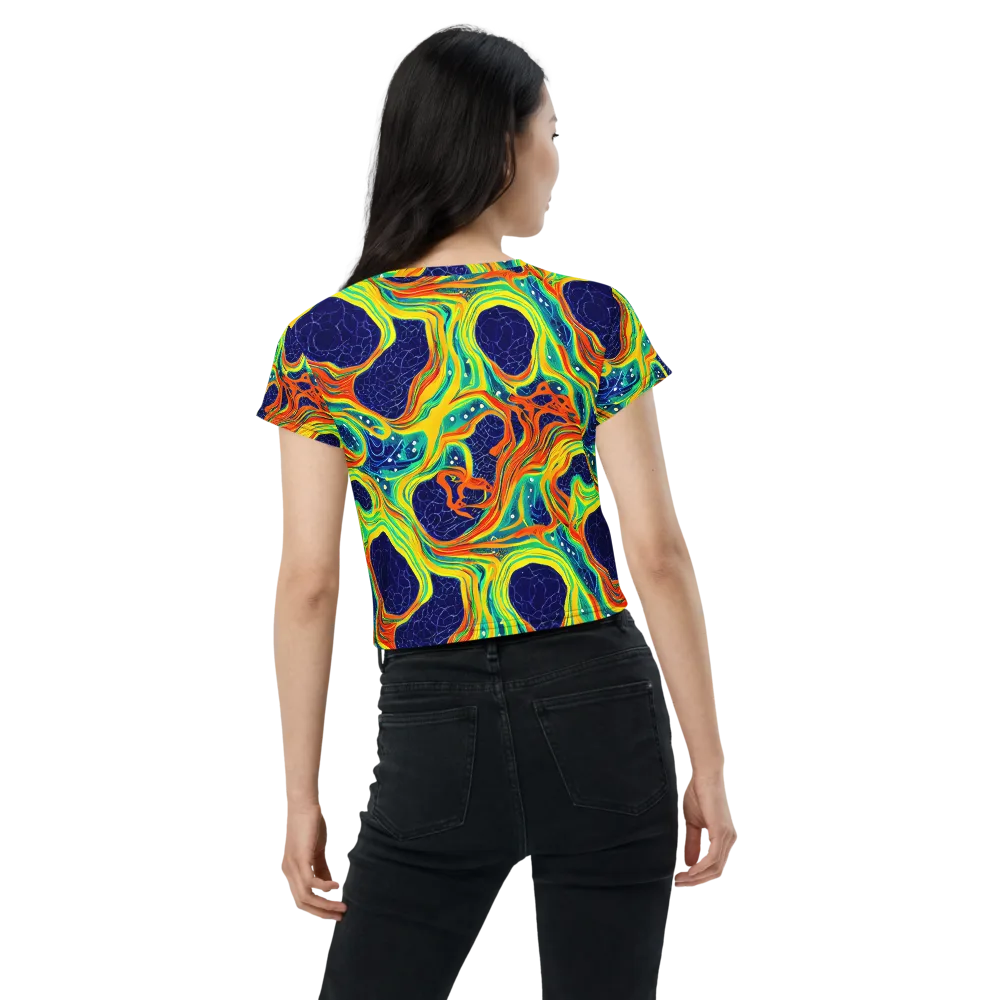 Chromatic Coral on Crop Tee — Back