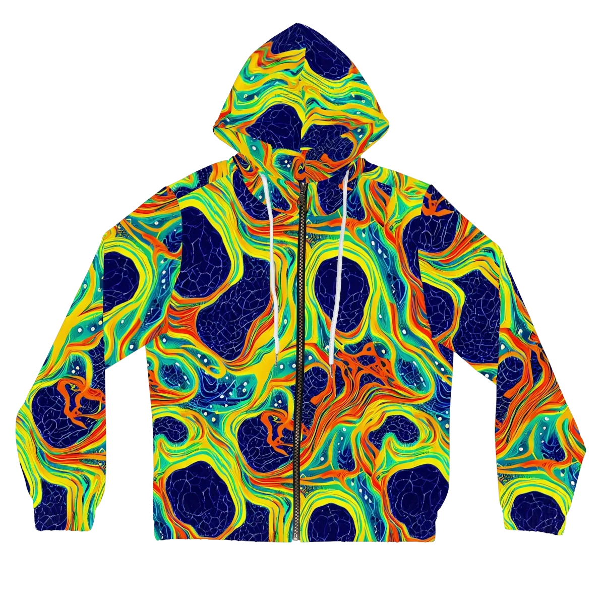 Chromatic Coral on Women's Full-Zip Hoodie — Front