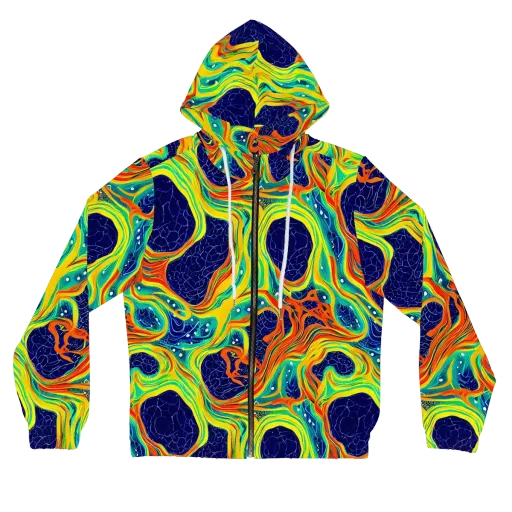Chromatic Coral on a Women's Full-Zip Hoodie