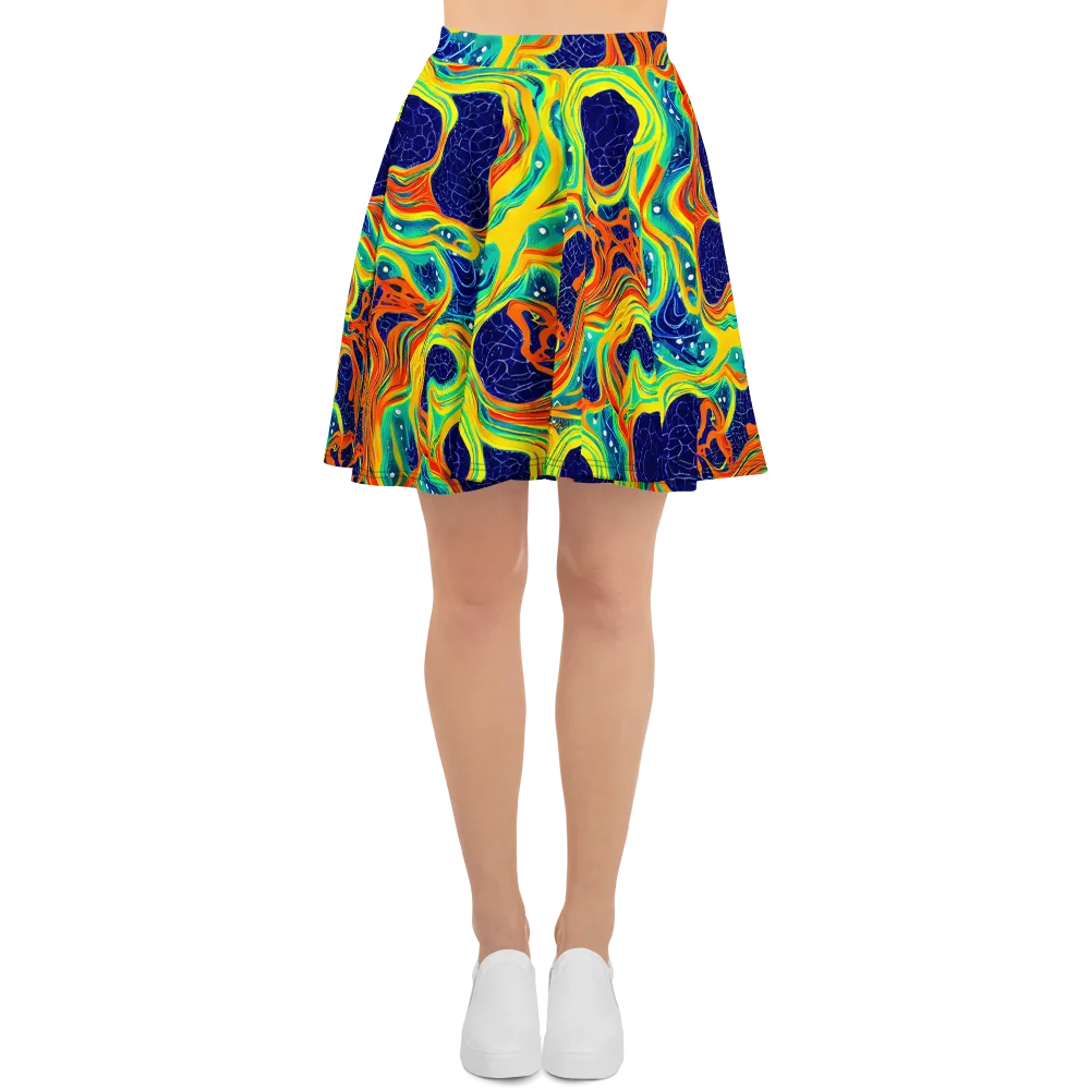 Chromatic Coral on Skater Skirt — Front