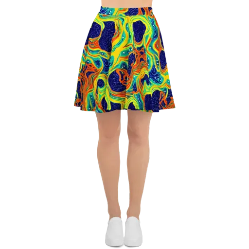 Chromatic Coral on a Skater Skirt