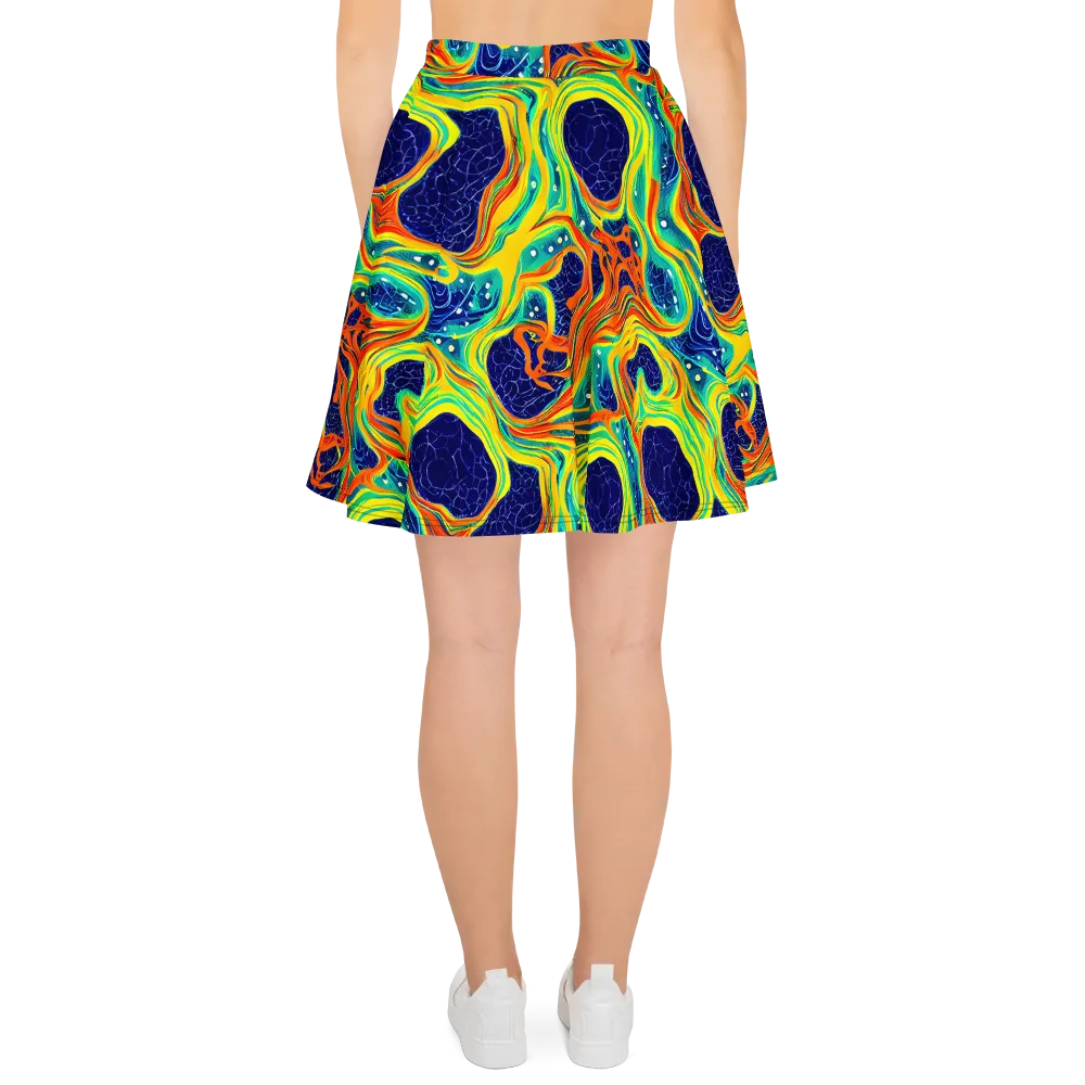 Chromatic Coral on Skater Skirt — Back