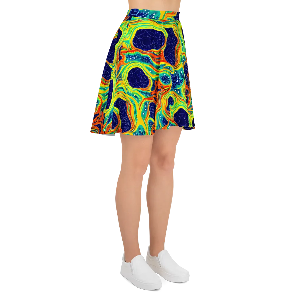 Chromatic Coral on Skater Skirt — Right