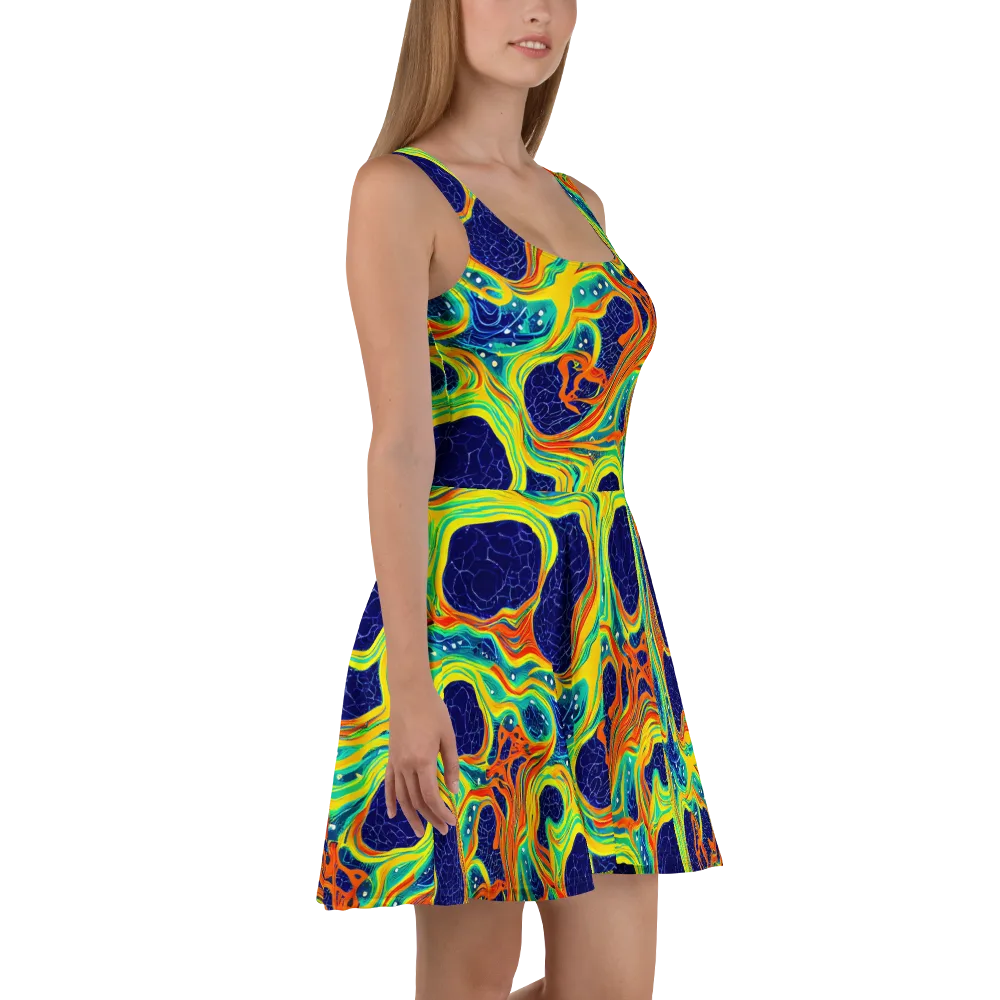Chromatic Coral on Skater Dress — Right