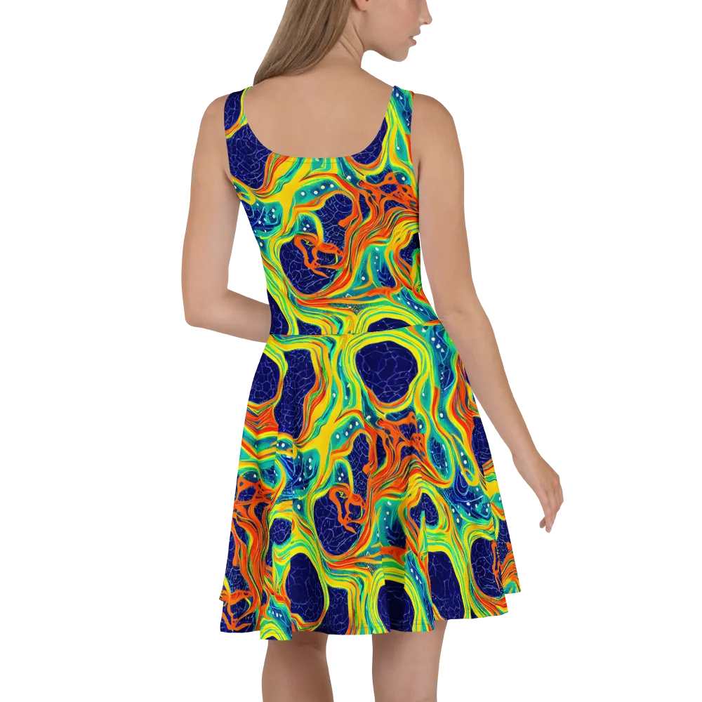 Chromatic Coral on Skater Dress — Back