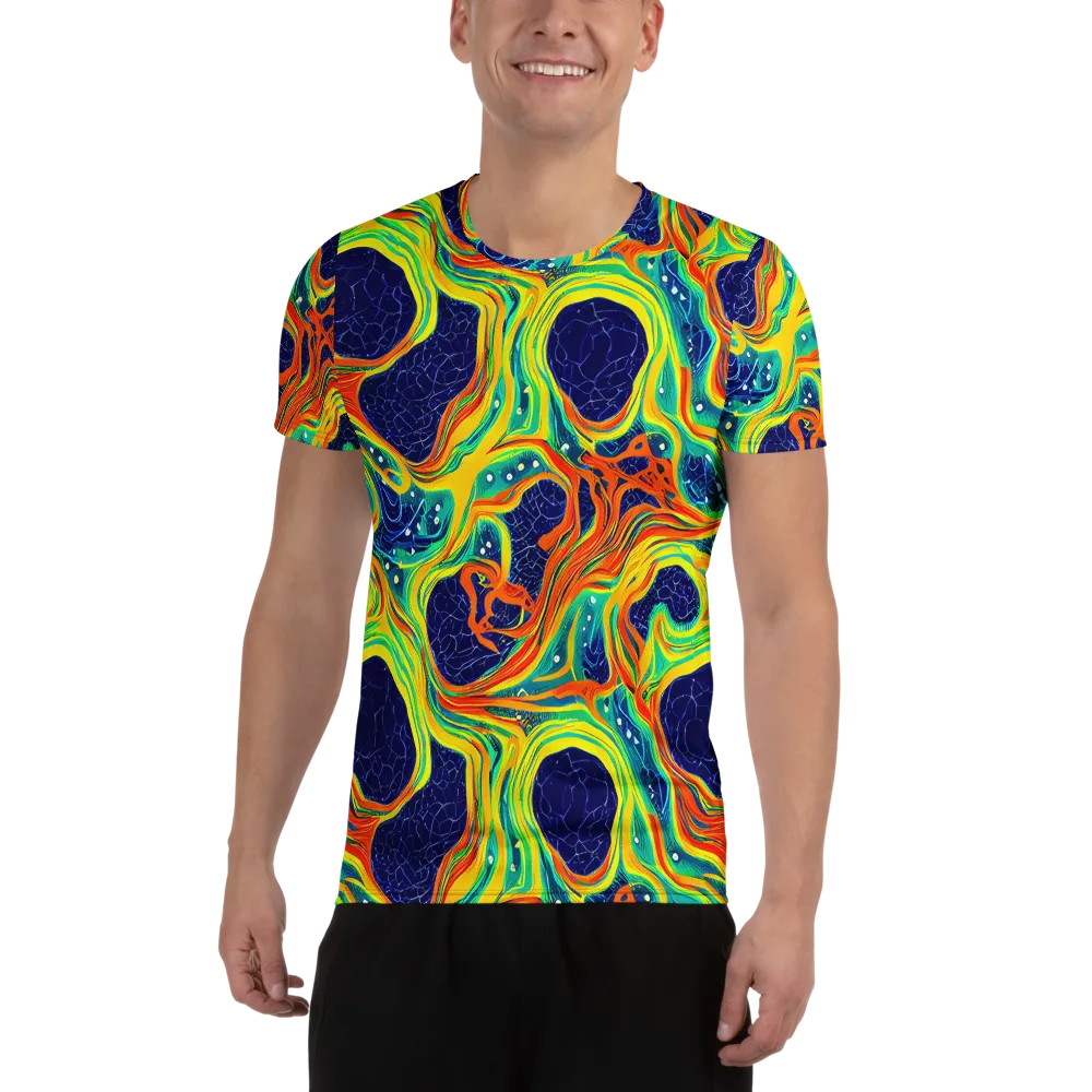 Chromatic Coral on Men's Athletic T-Shirt — Front
