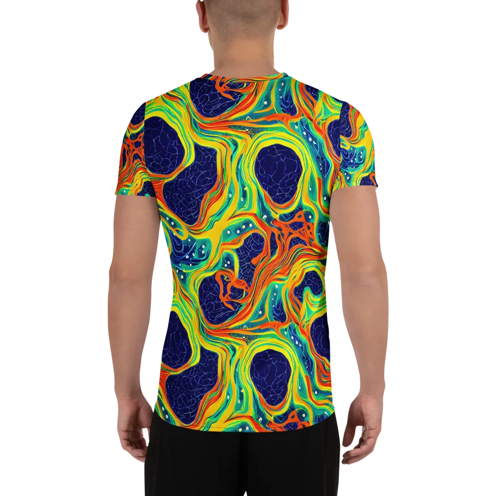 Chromatic Coral on Men's Athletic T-Shirt — Back