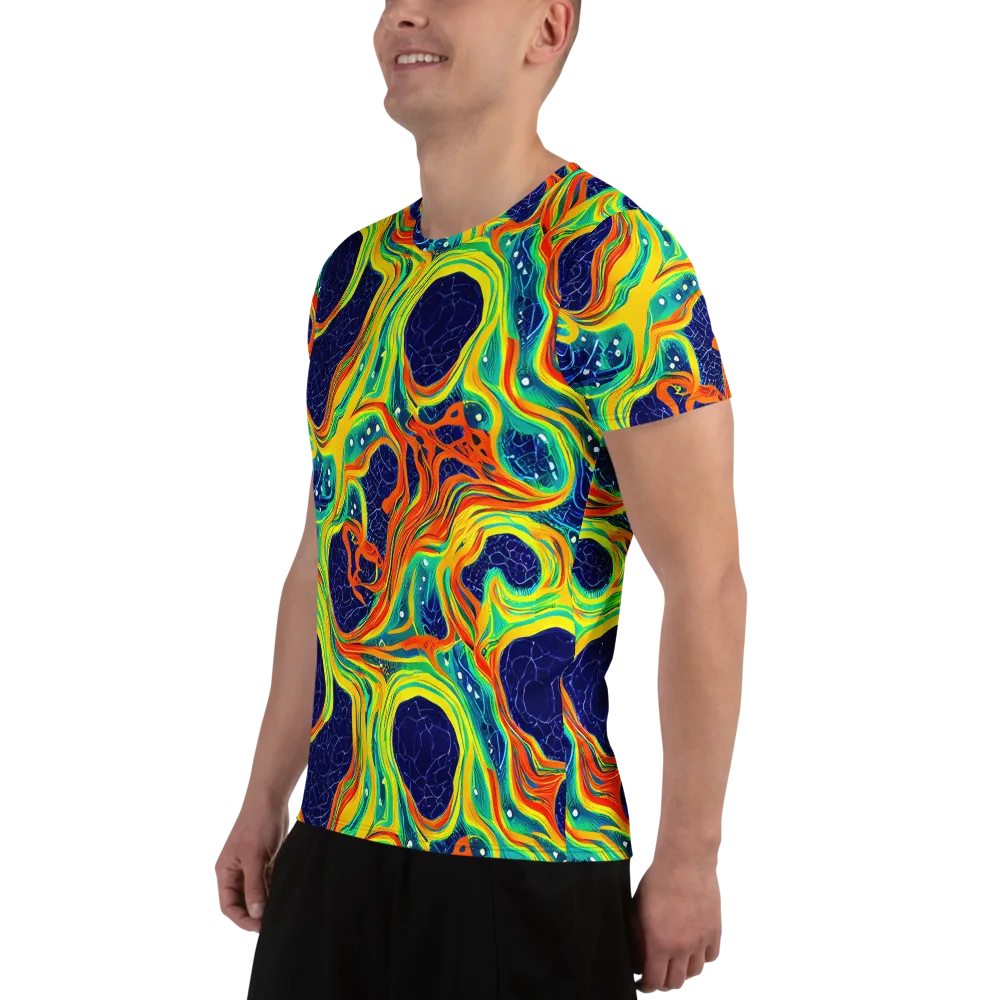 Chromatic Coral on Men's Athletic T-Shirt — Left