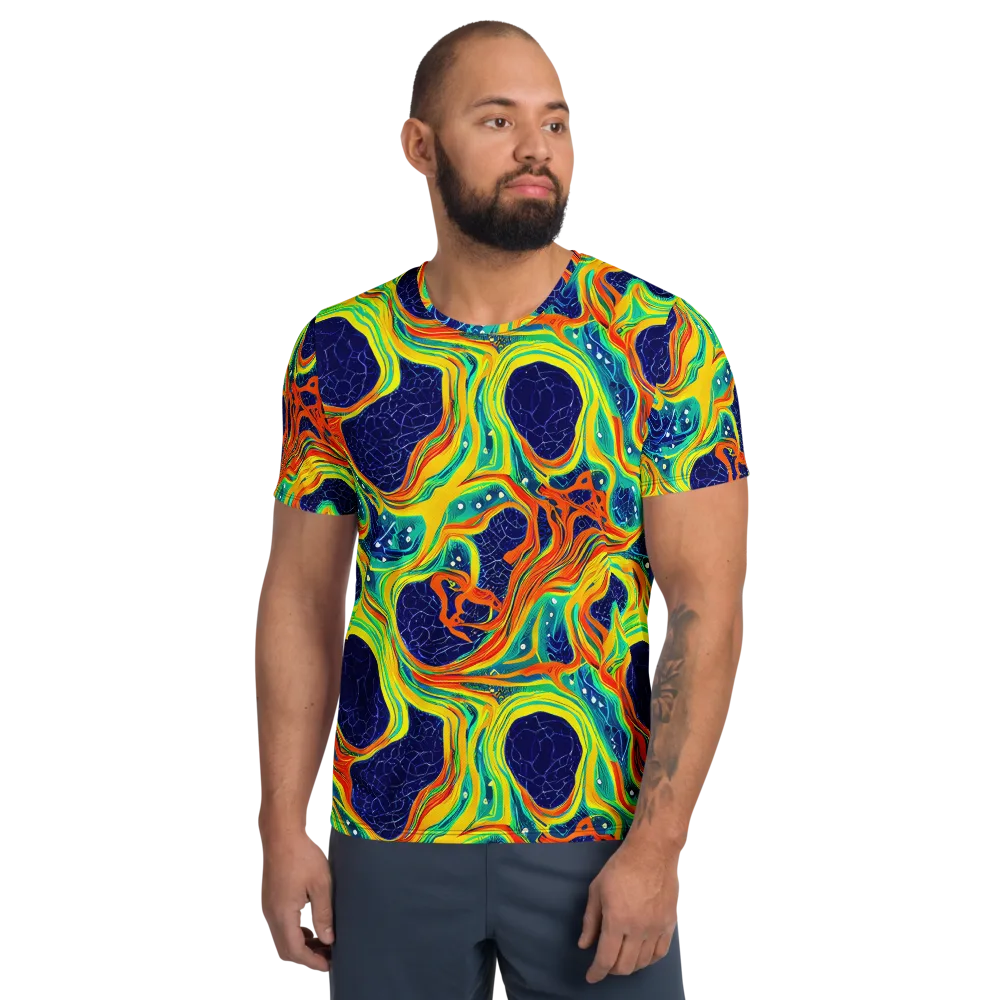 Chromatic Coral on Men's Athletic T-Shirt — Front