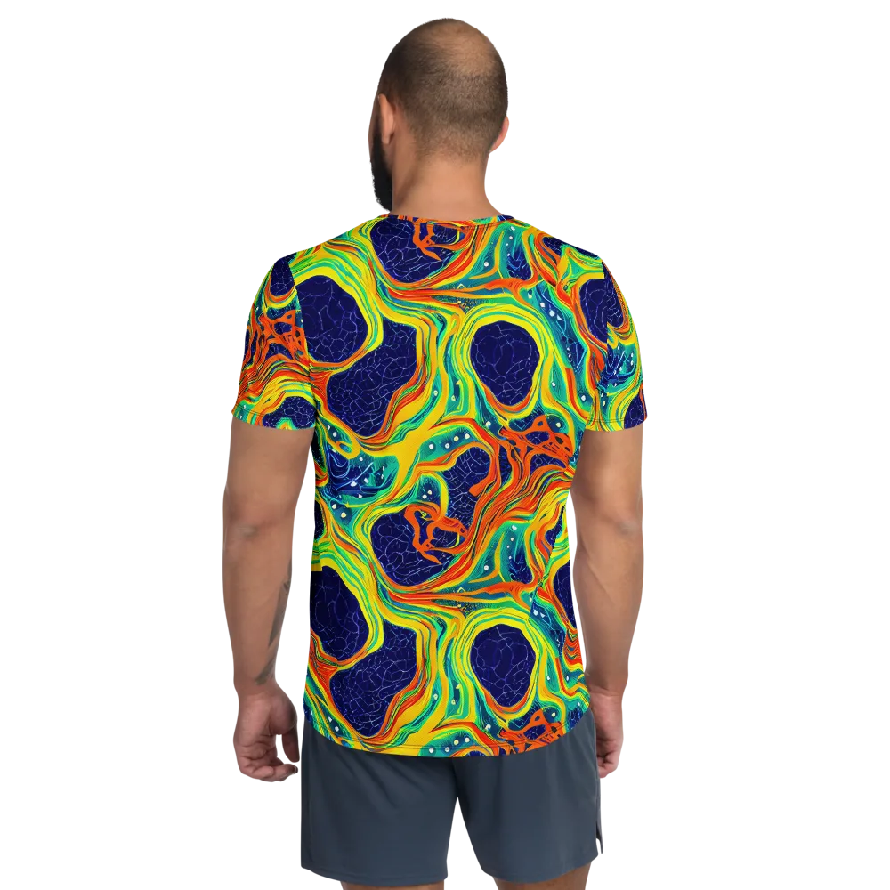 Chromatic Coral on Men's Athletic T-Shirt — Back