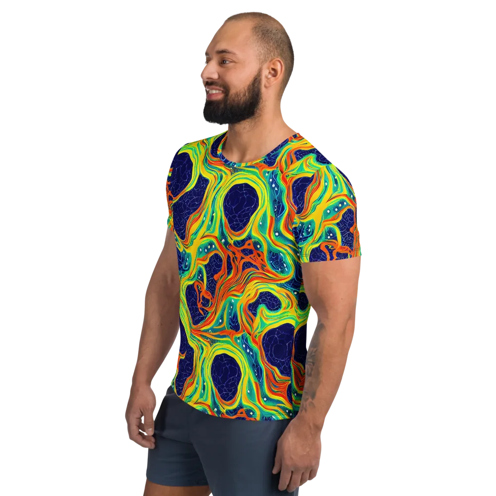 Chromatic Coral on Men's Athletic T-Shirt — Left