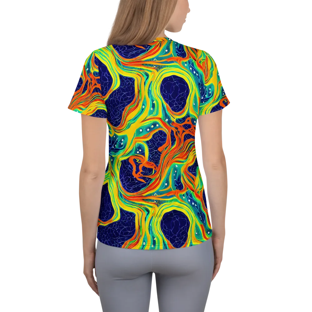 Chromatic Coral on Women's Athletic T-Shirt — Back