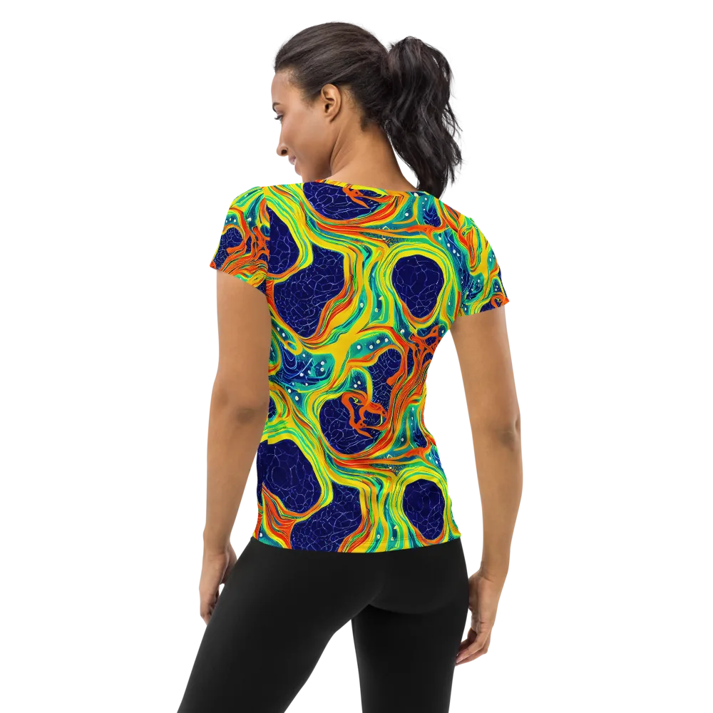 Chromatic Coral on Women's Athletic T-Shirt — Back