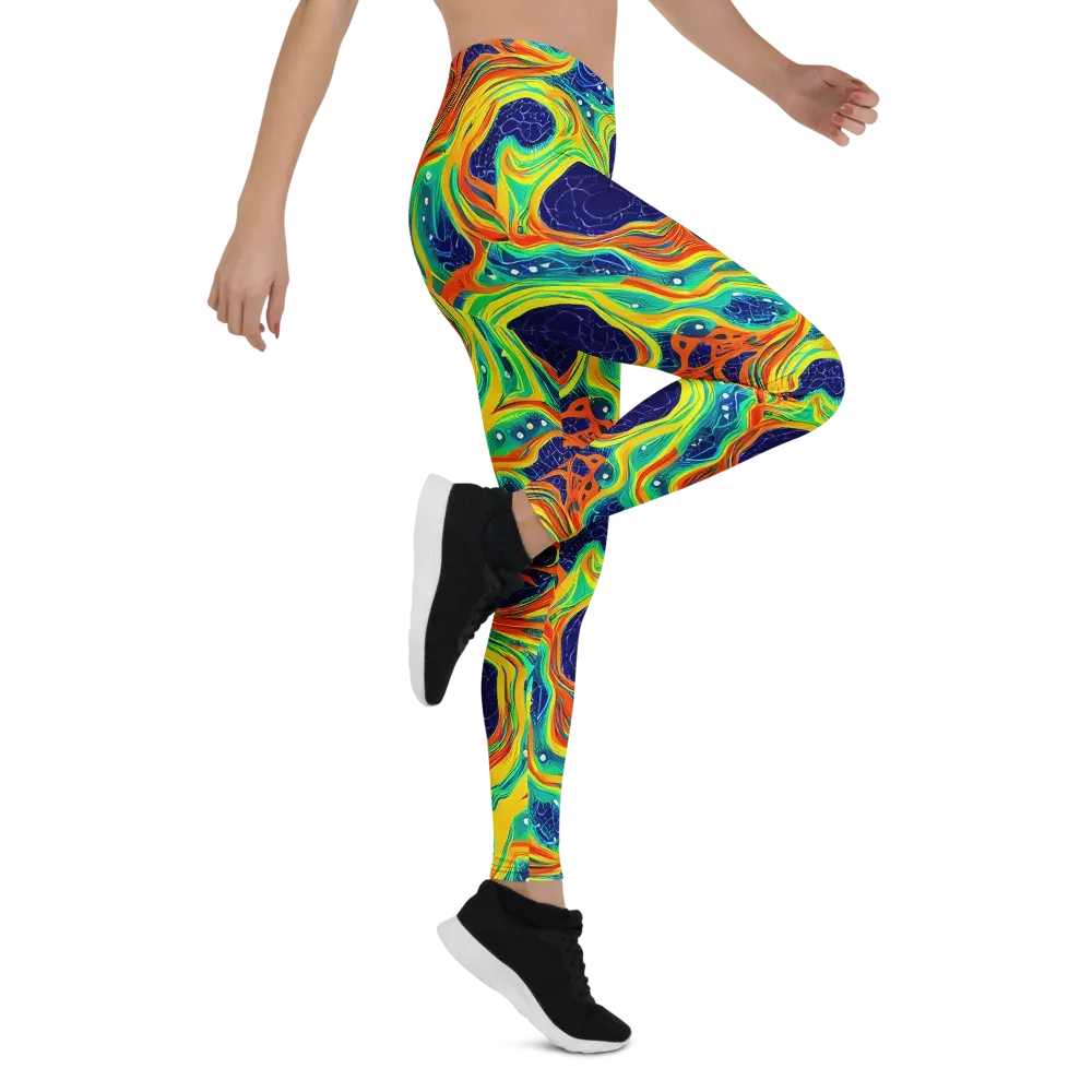 Chromatic Coral on Leggings — Right