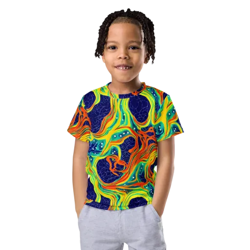 Chromatic Coral on a Kids Crew Neck T-Shirt