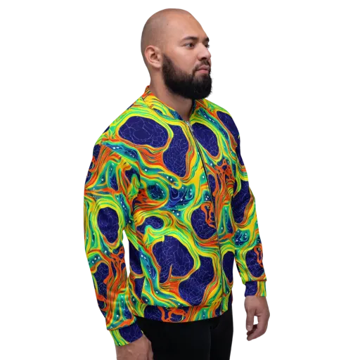 Chromatic Coral on a Bomber Jacket