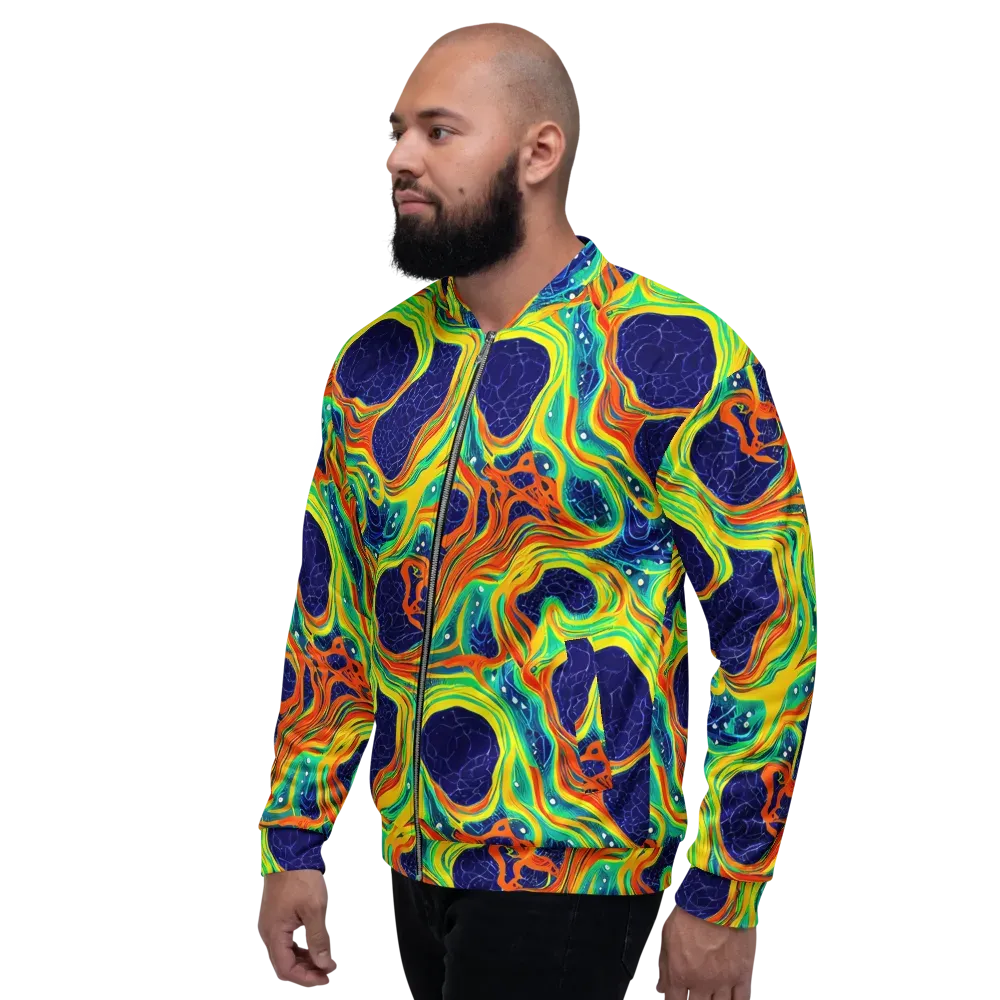Chromatic Coral on Bomber Jacket — Left