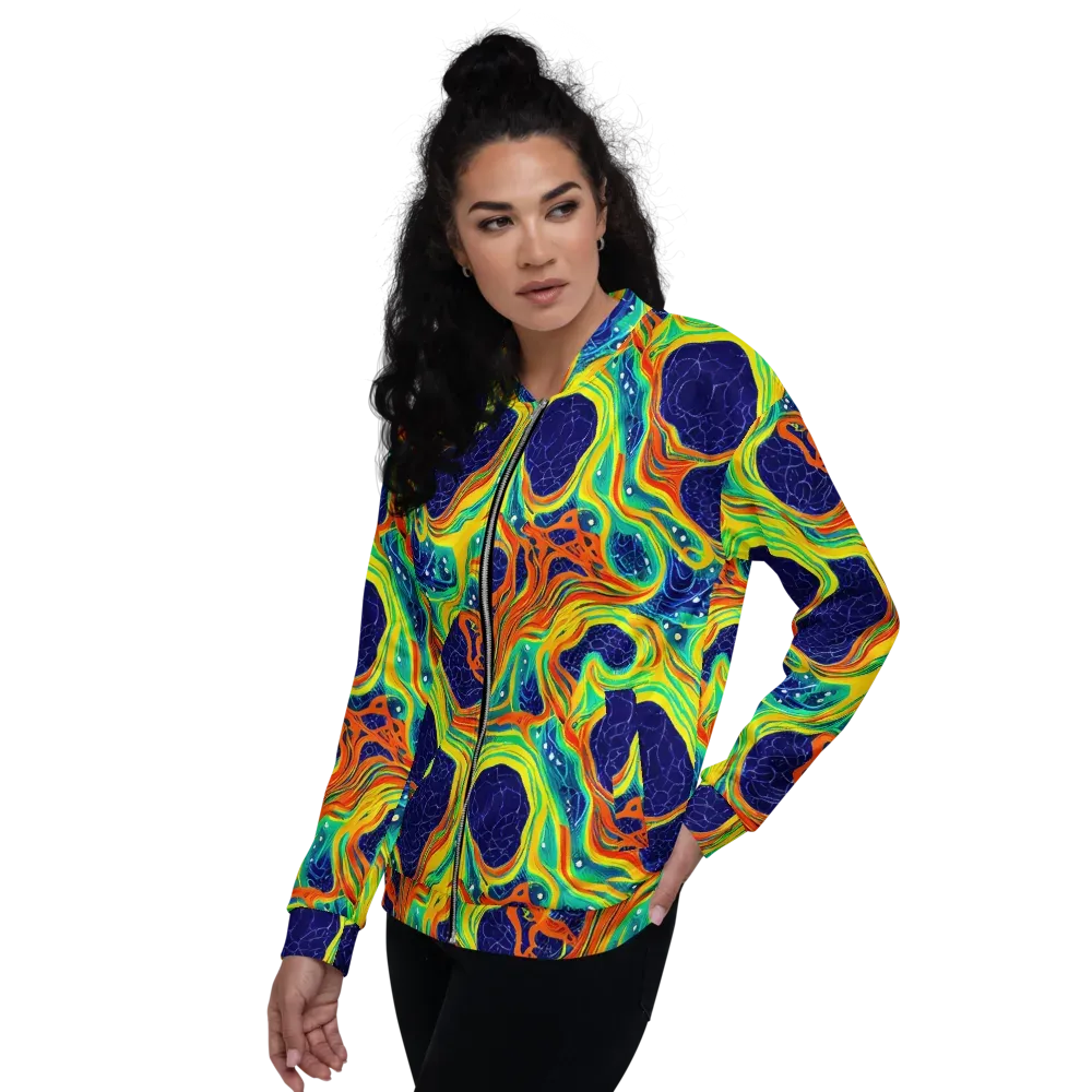 Chromatic Coral on Bomber Jacket — Left