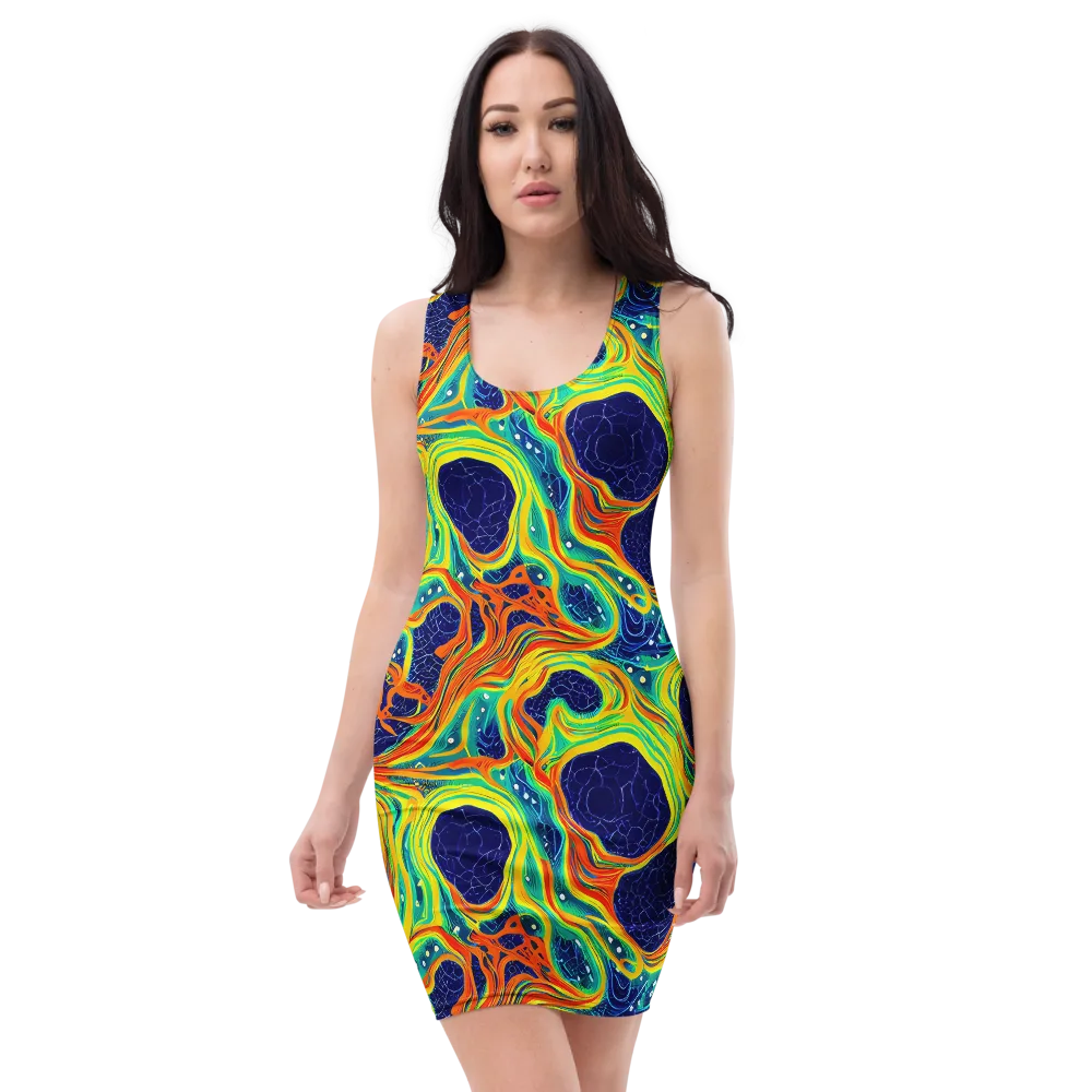Chromatic Coral on Bodycon Dress — Front