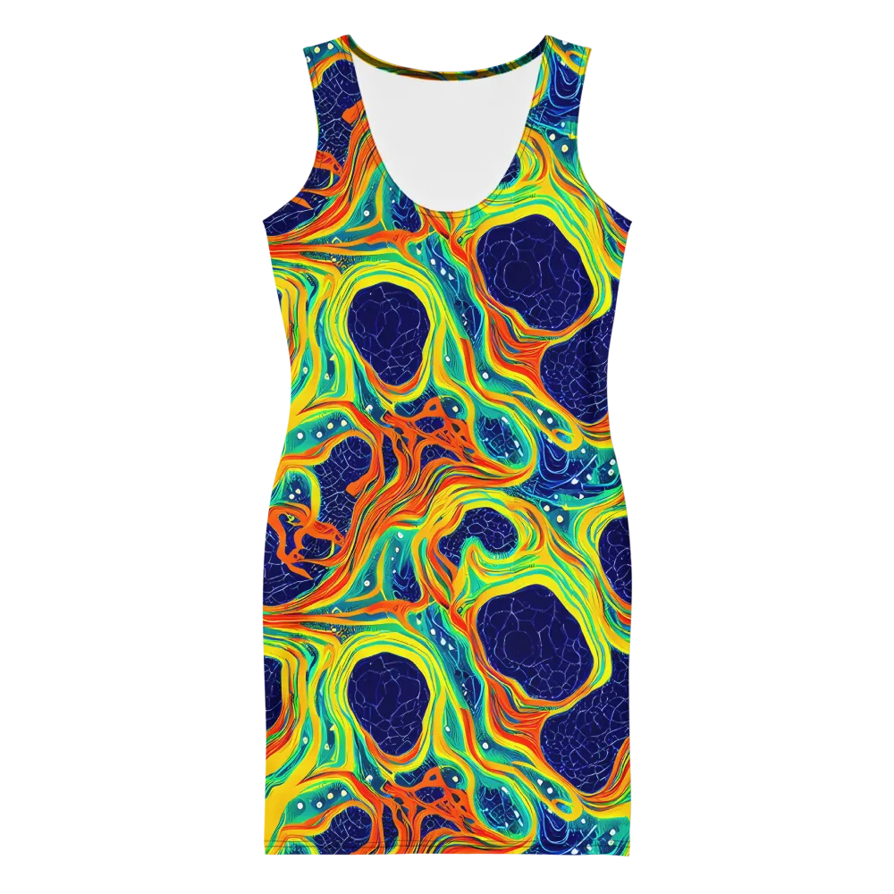 Chromatic Coral on Bodycon Dress — Front