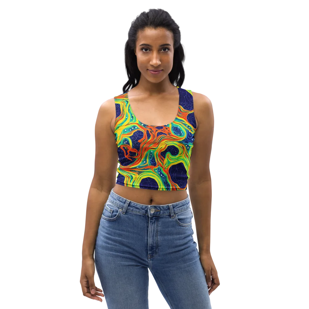 Chromatic Coral on Crop Top — Front