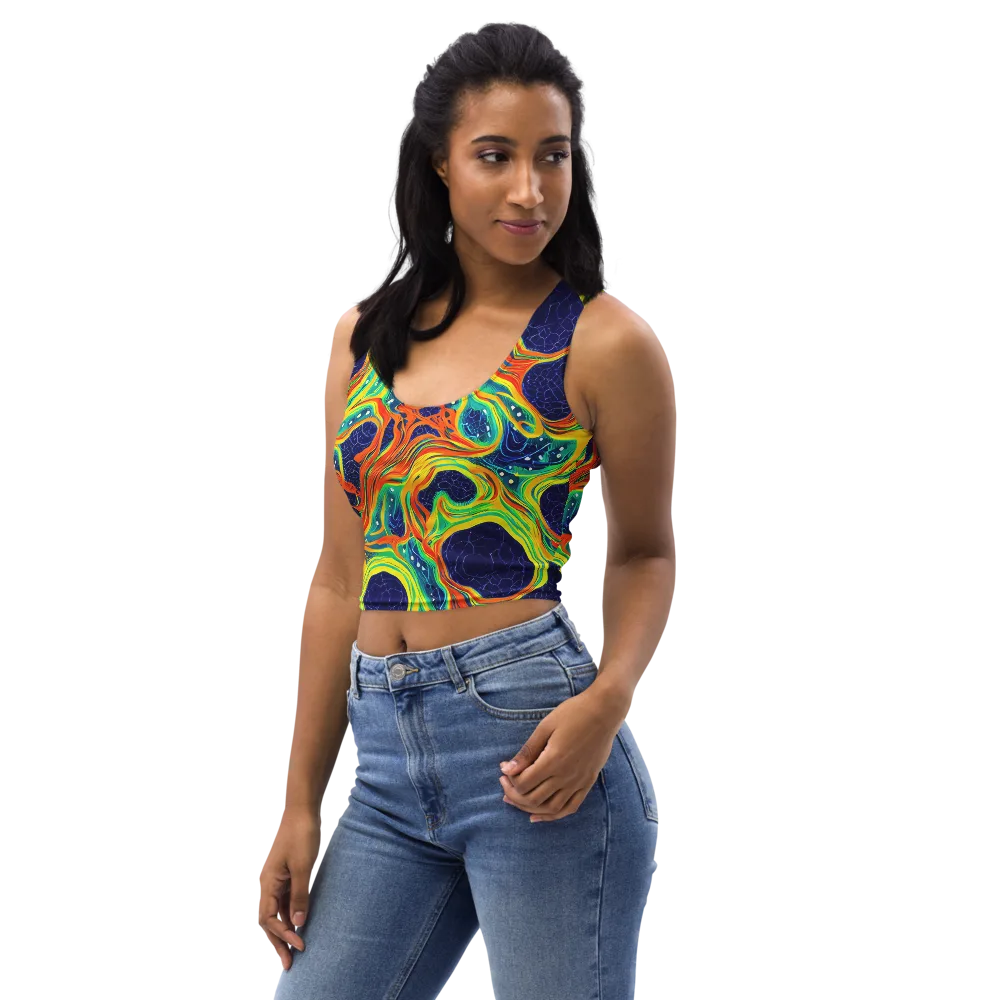 Chromatic Coral on Crop Top — Left Front