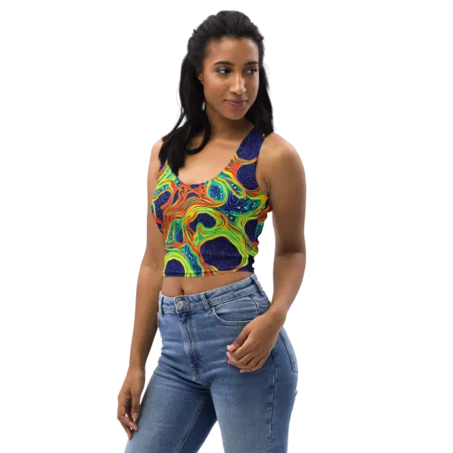 Chromatic Coral on a Crop Top