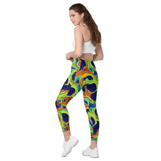 Chromatic Coral on a Leggings with Pockets