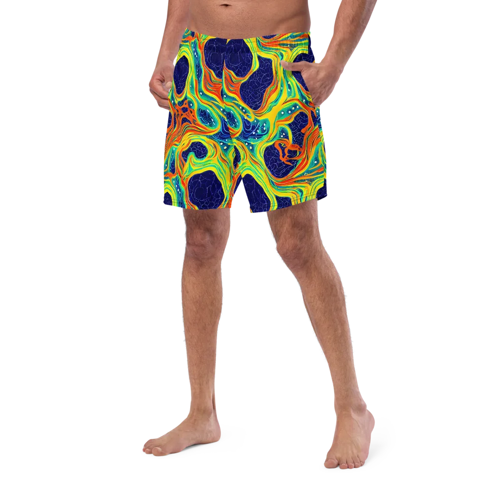 Chromatic Coral on Swim Trunks — Left Front