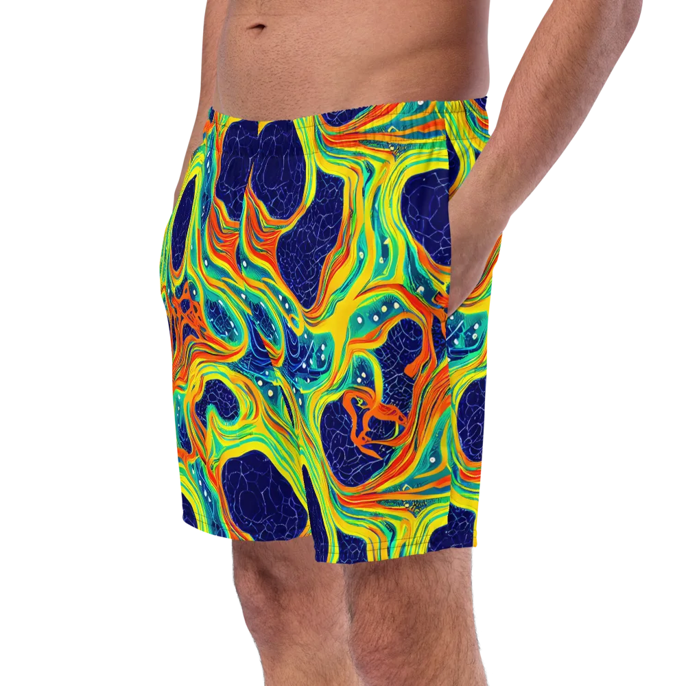 Chromatic Coral on Swim Trunks — Left Front