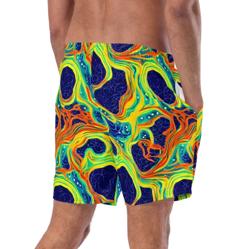 Chromatic Coral on a Swim Trunks