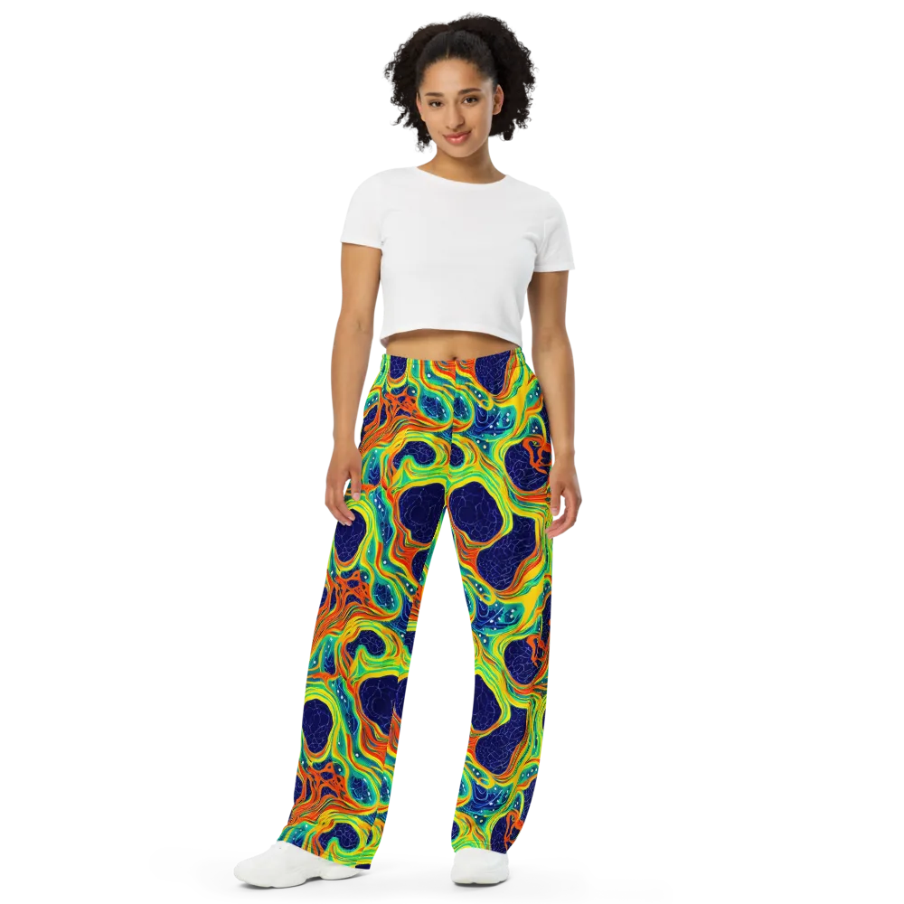 Chromatic Coral on Wide-Leg Pants — Front