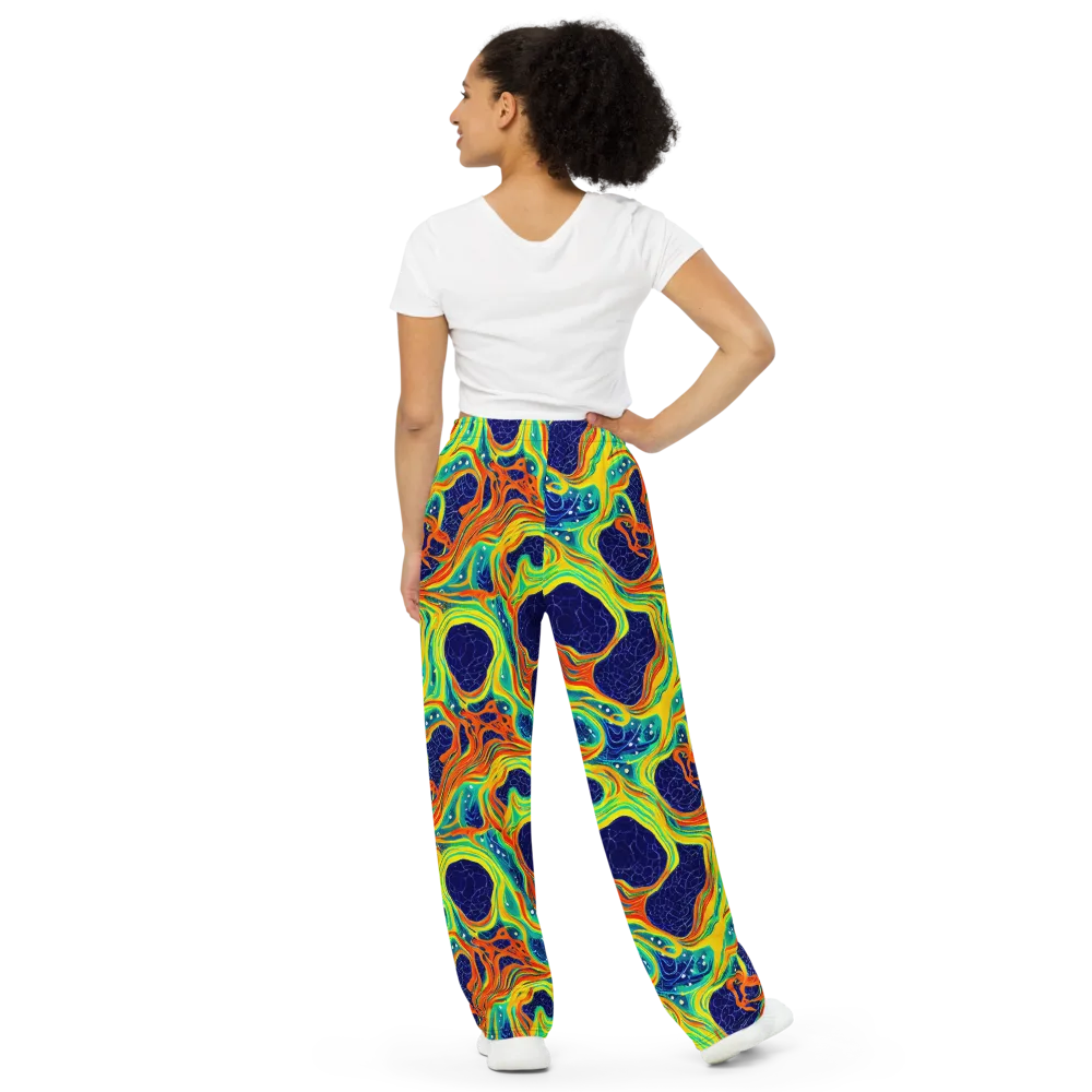Chromatic Coral on Wide-Leg Pants — Back