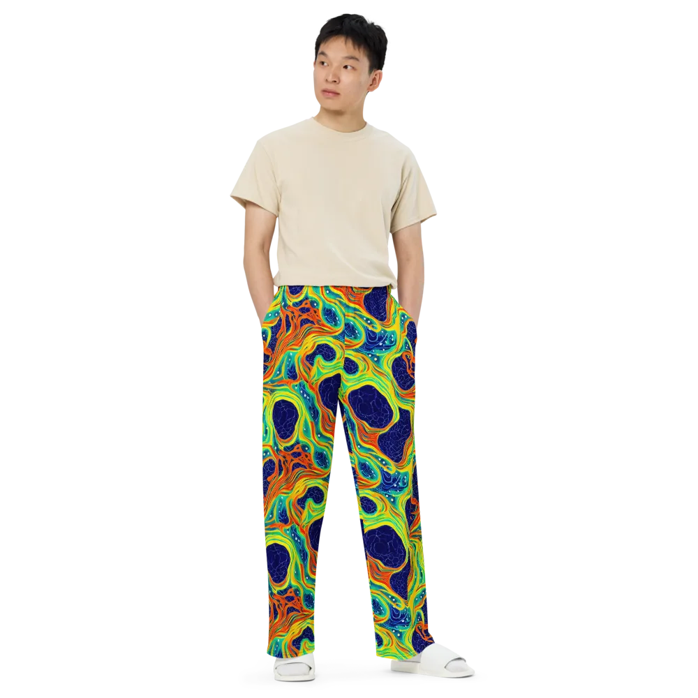 Chromatic Coral on Wide-Leg Pants — Front