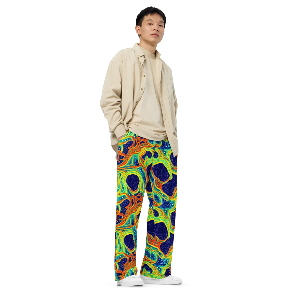 Chromatic Coral on Wide-Leg Pants — Right Front