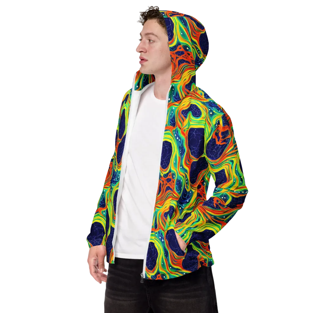 Chromatic Coral on Men's Windbreaker — Left Front