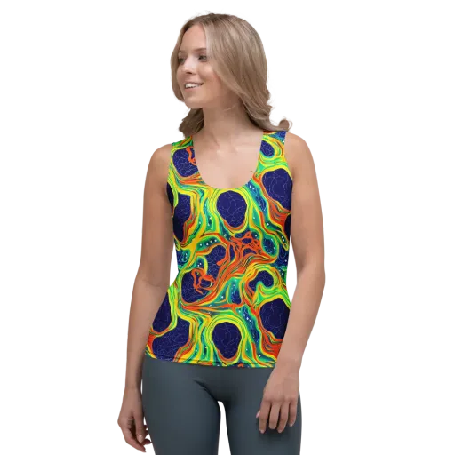 Chromatic Coral on a Women's Tank Top