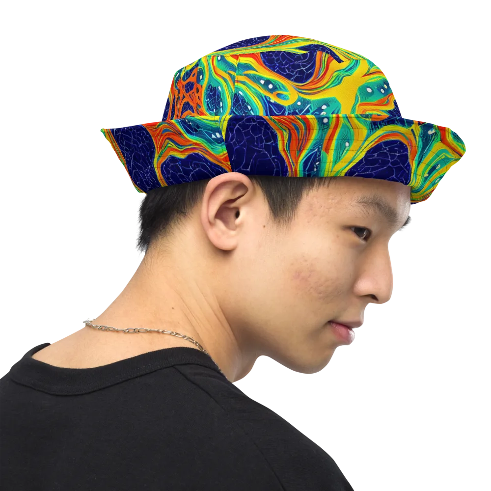 Chromatic Coral on Reversible Bucket Hat — Right Outside