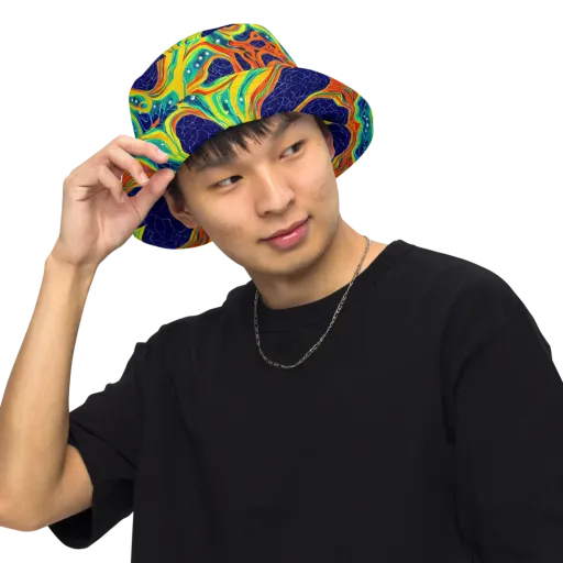 Chromatic Coral on a Reversible Bucket Hat