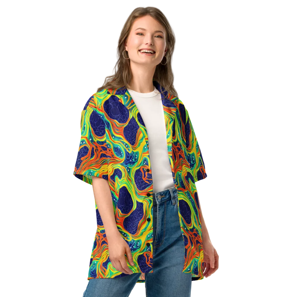 Chromatic Coral on Button Shirt — Front