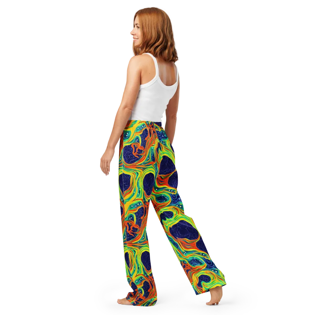 Chromatic Coral on Women's Pajama Pants — Back