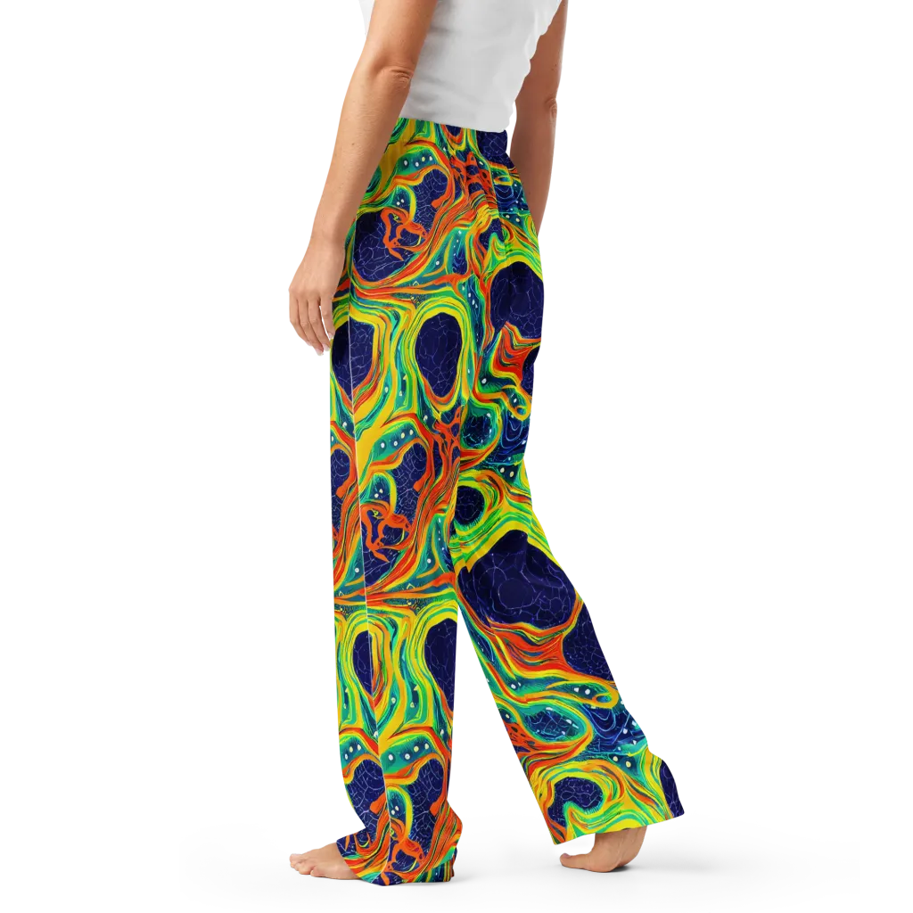 Chromatic Coral on Women's Pajama Pants — Left