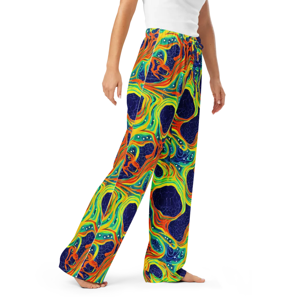 Chromatic Coral on Women's Pajama Pants — Right Front